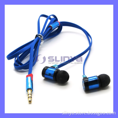 Colorul Fashion Metal Flat Cheap Earphones Headphone Headset Earpod Earphone for MP4 MP5 iPod Muise